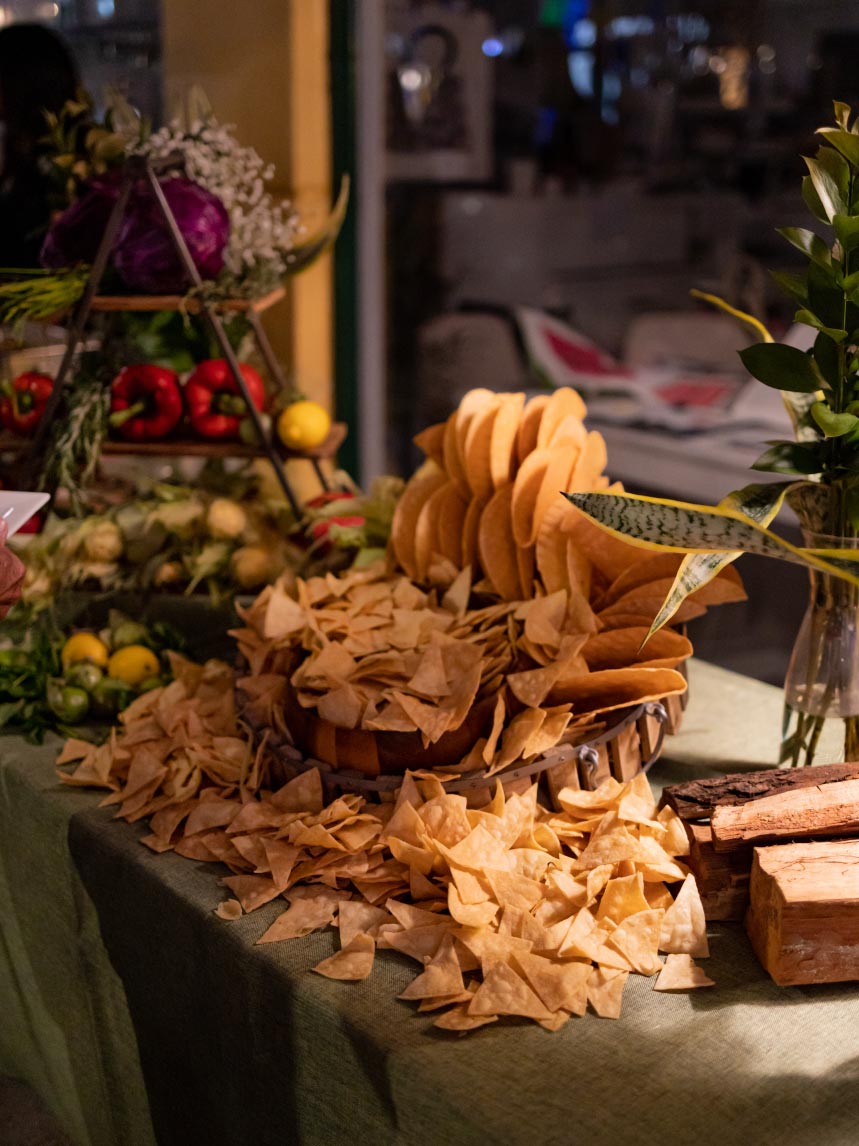 Izzy's kosher BBQ catering spread at a New York event